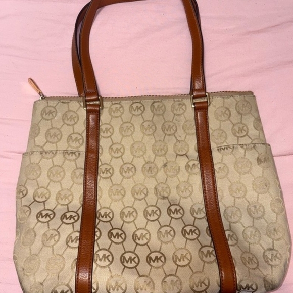 Michael Kors Handbags - Michael Kors Tan and Brown Logo Tote